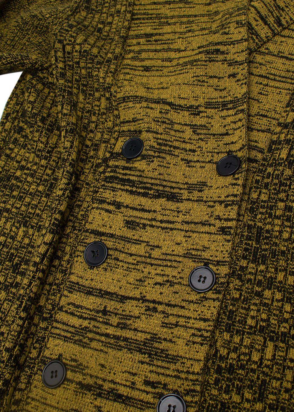 Bottega Veneta Yellow & Black Marl Knit Cardigan