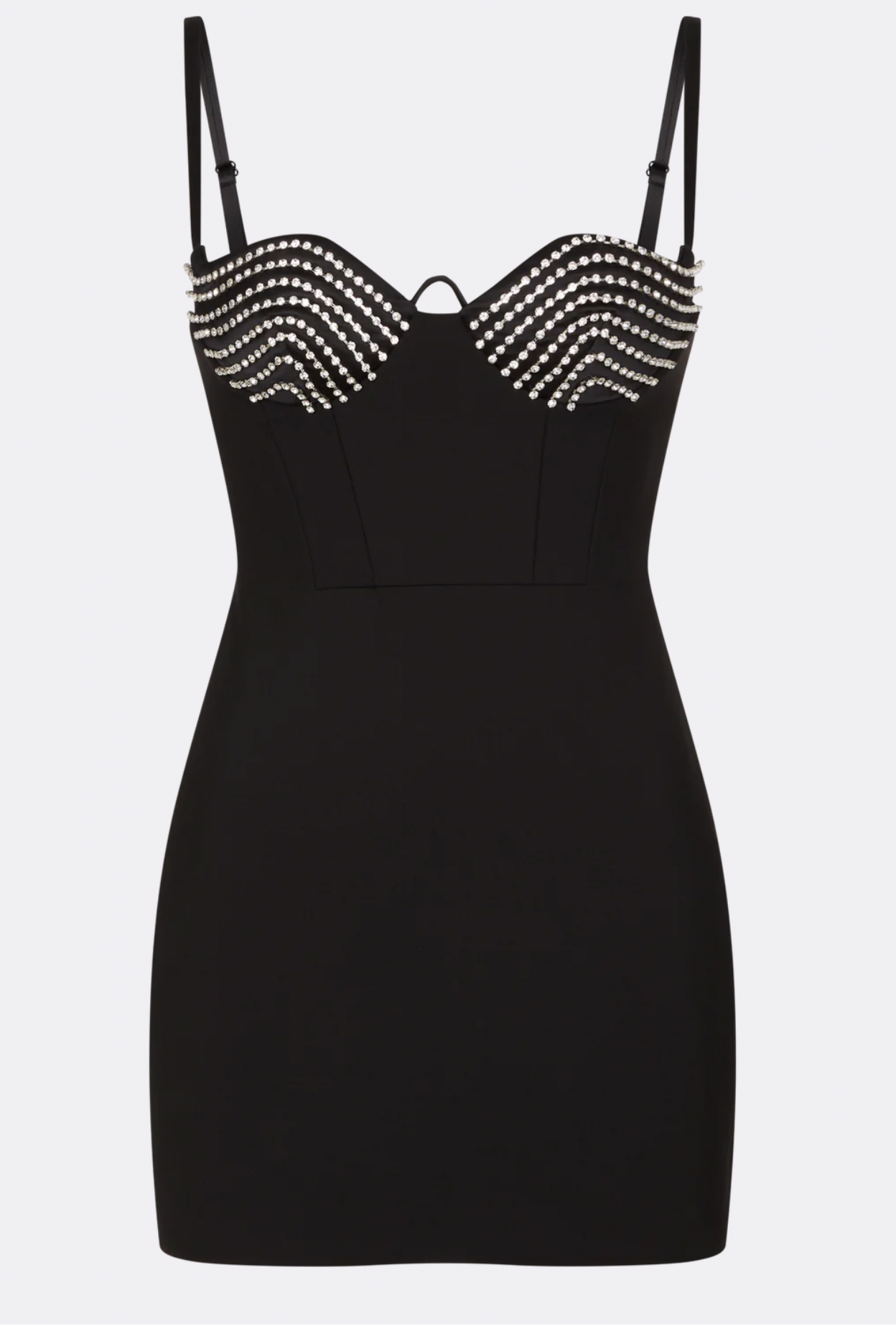 Crystal Cup Black Mini Dress