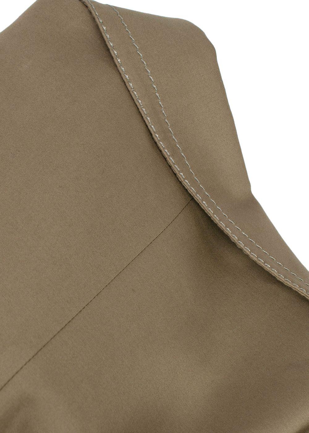 Rochas Khaki Belted Longline Trench Coat
