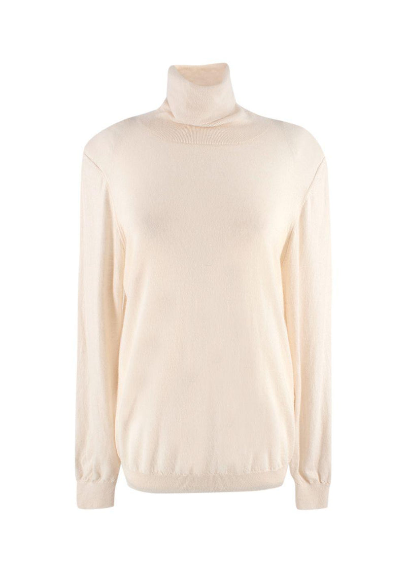 LouLou Studio Cream Wool Turtleneck Sweater