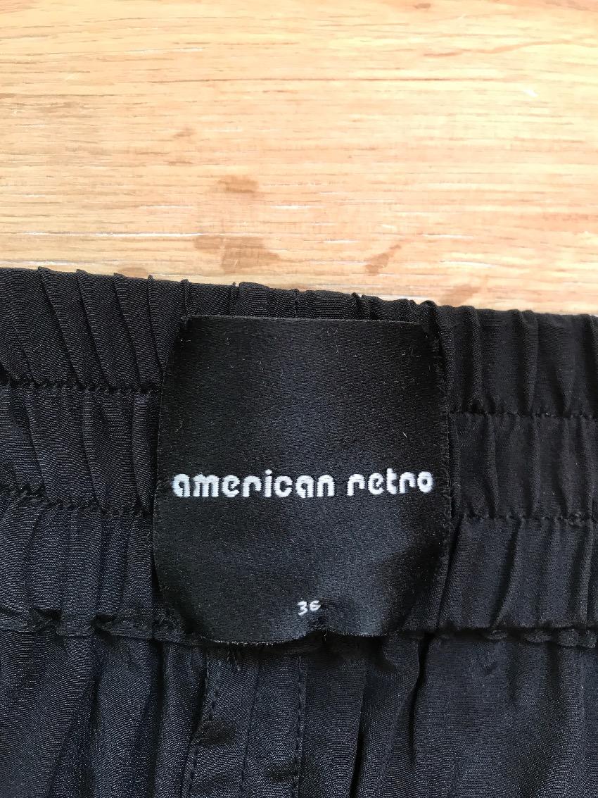 American Retro black silk trousers