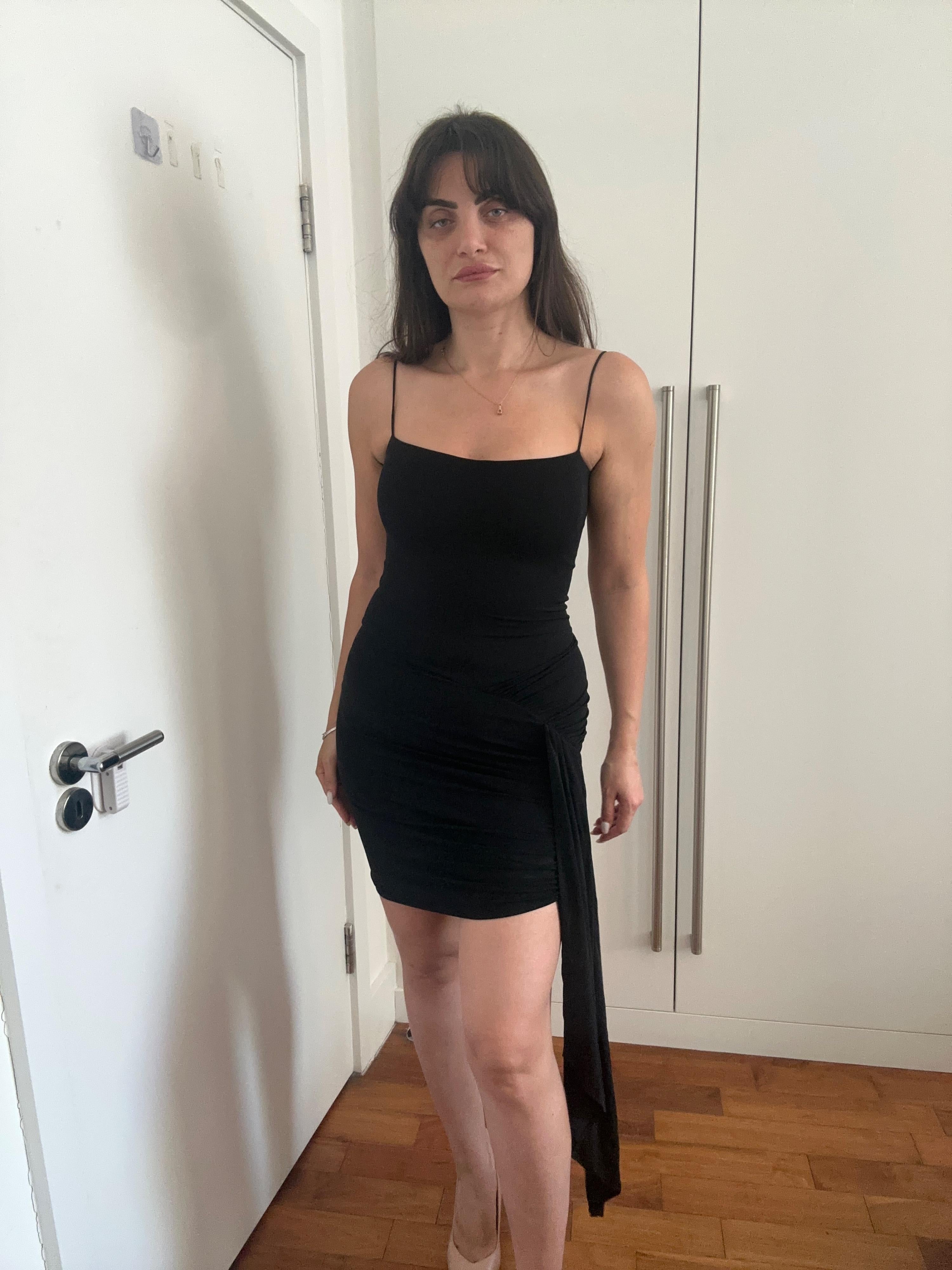 Alexandre Vauthier Draped Black Mini Dress