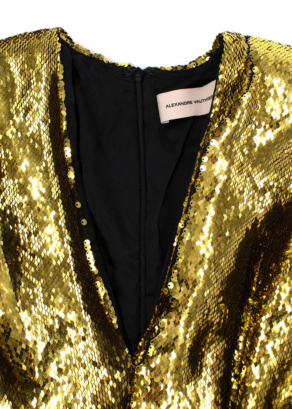 Alexandre Vauthier gold sequin gown