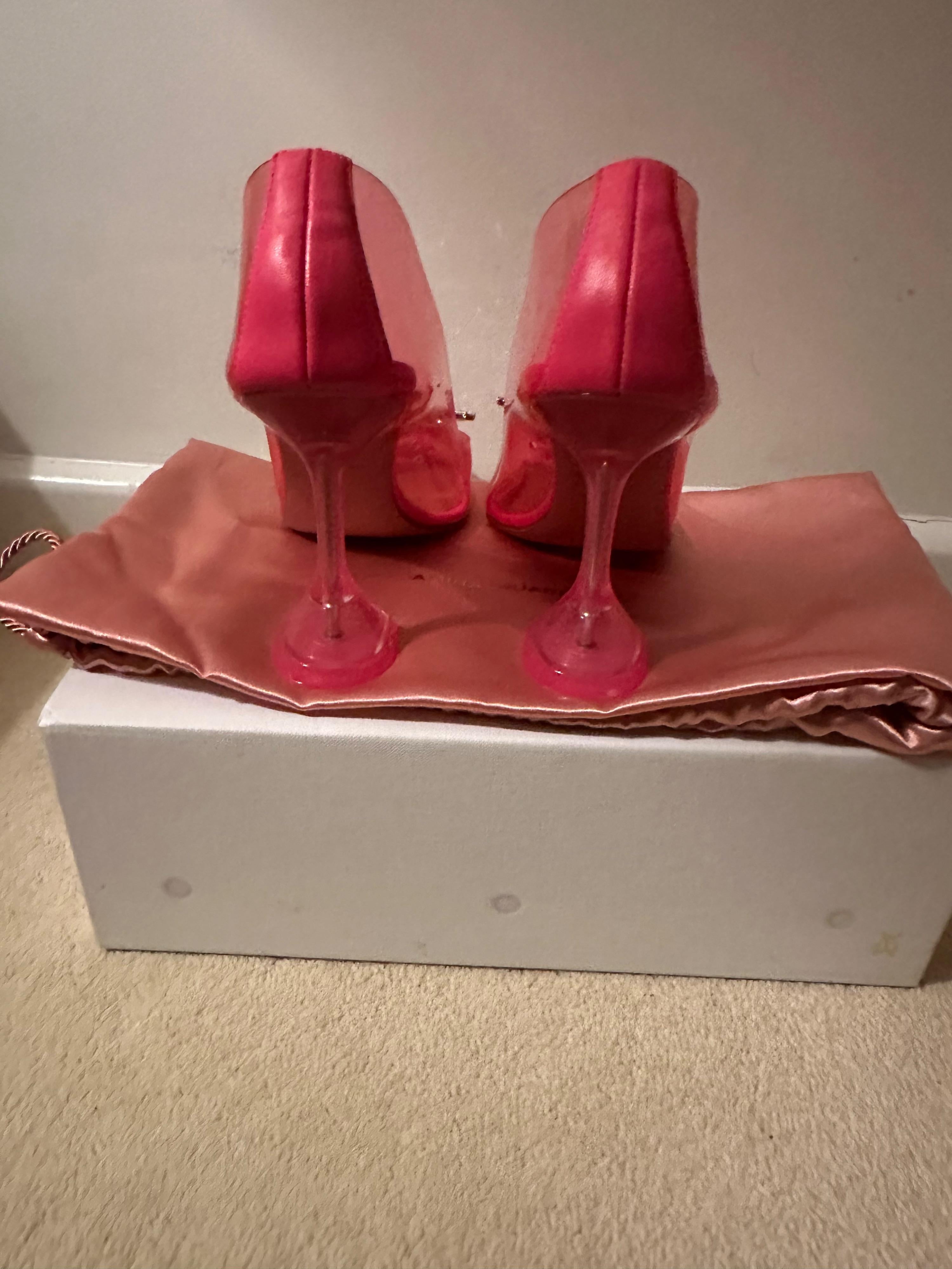 Amina Muaddi Pink Begum Crystal Embellished PVC Pumps