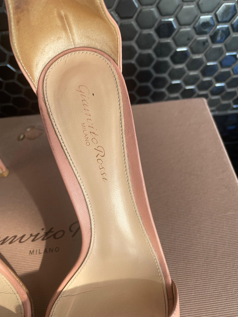 Gianvito Rossi Nude Leather Portofino Sandals