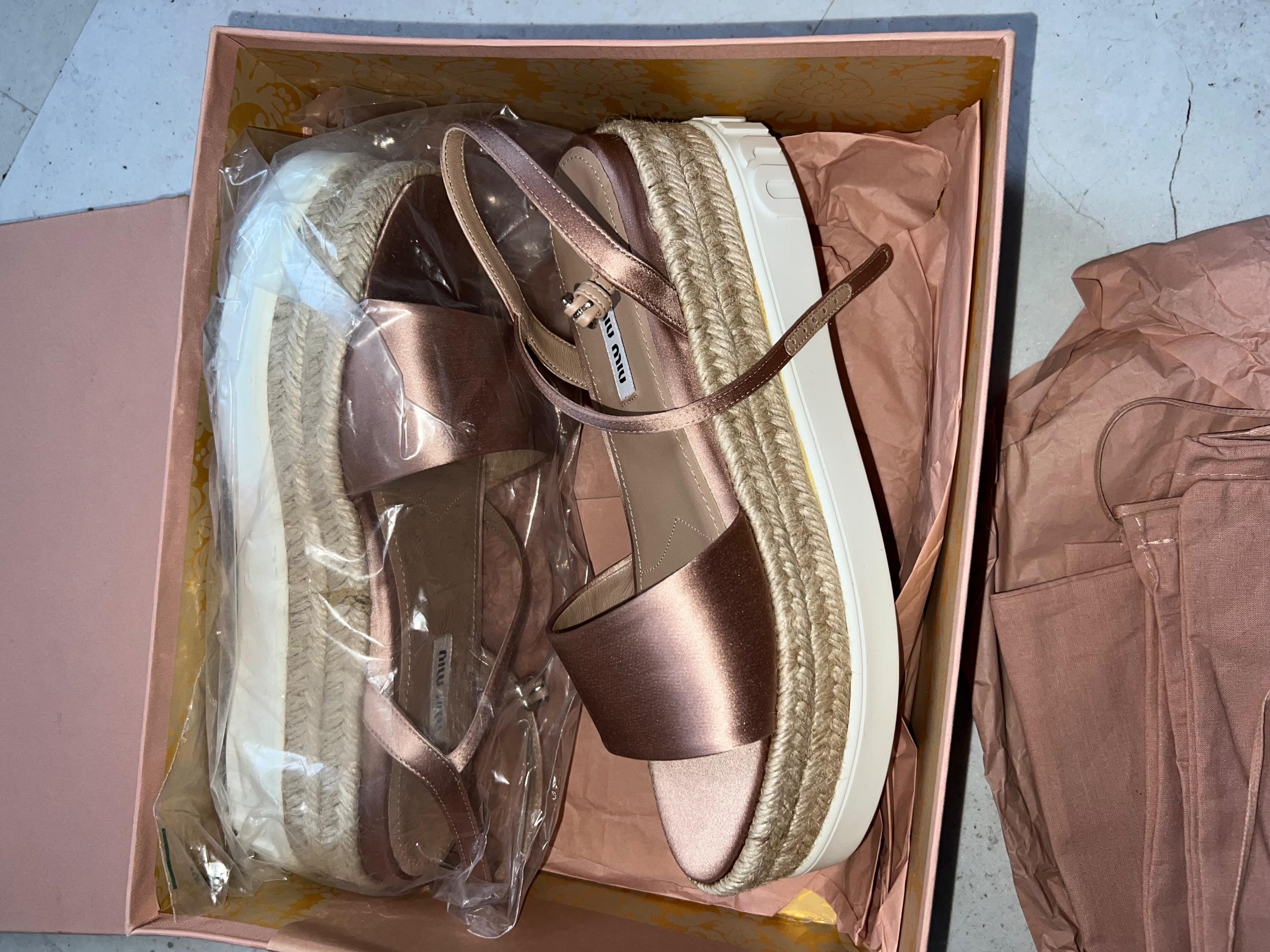 Miu Miu Platform Espadrille Sandals
