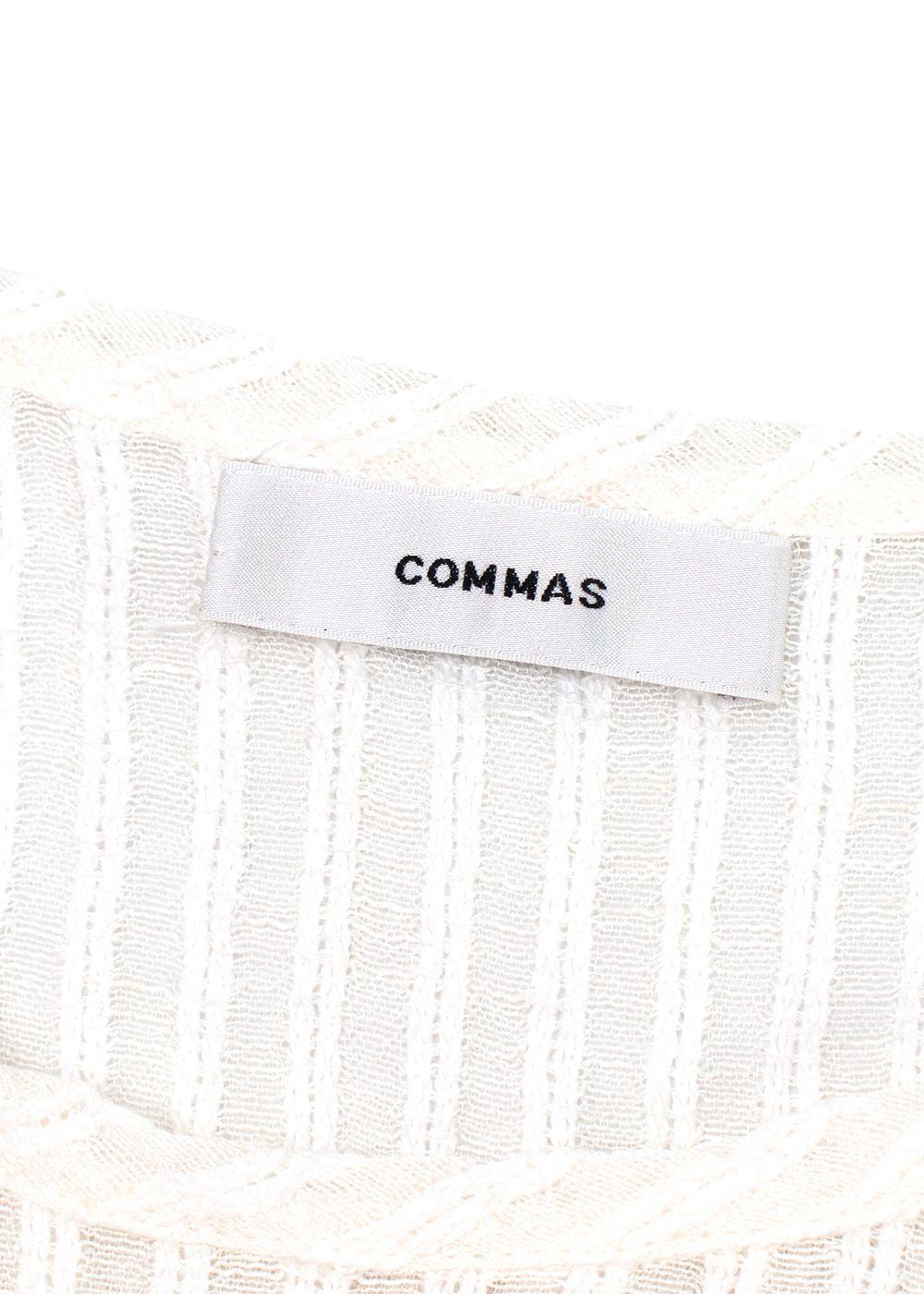 Commas White Linen Blend T-Shirt