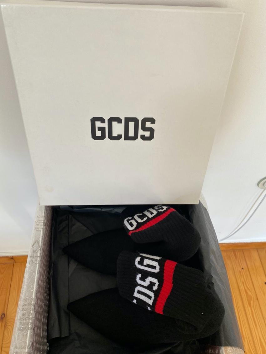 GCDS Black Logo Intarsia Sock Boots