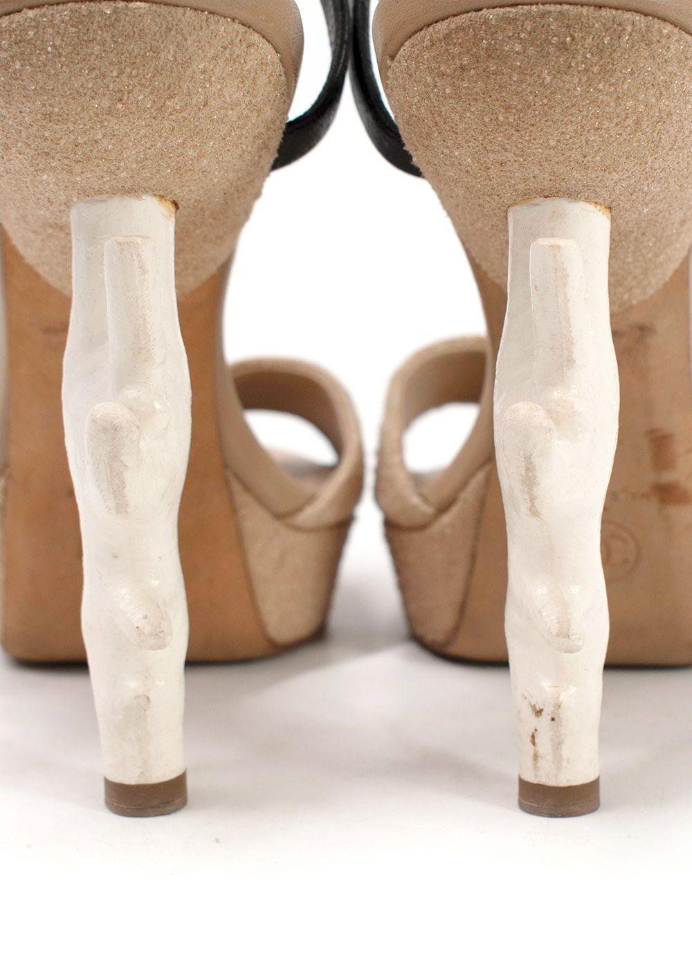 Chanel Beige Sand and Coral Heels