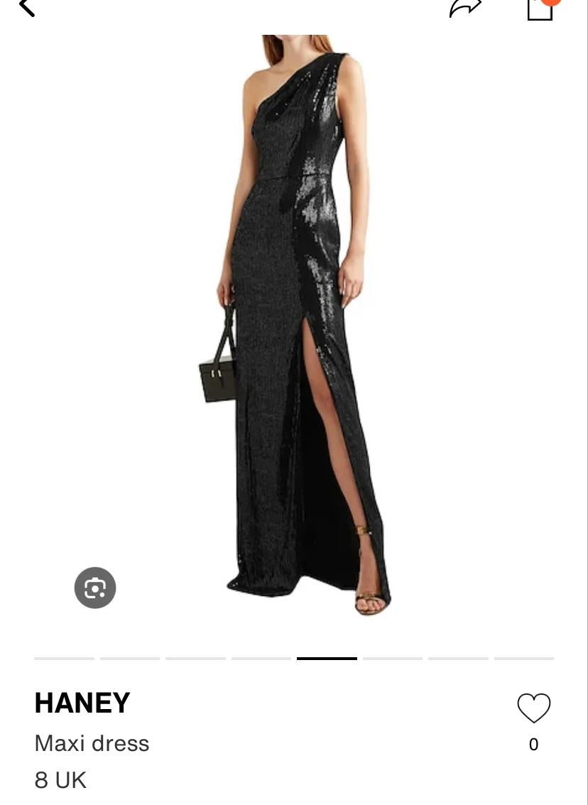 Haney Black Sequin One Shoulder Gown