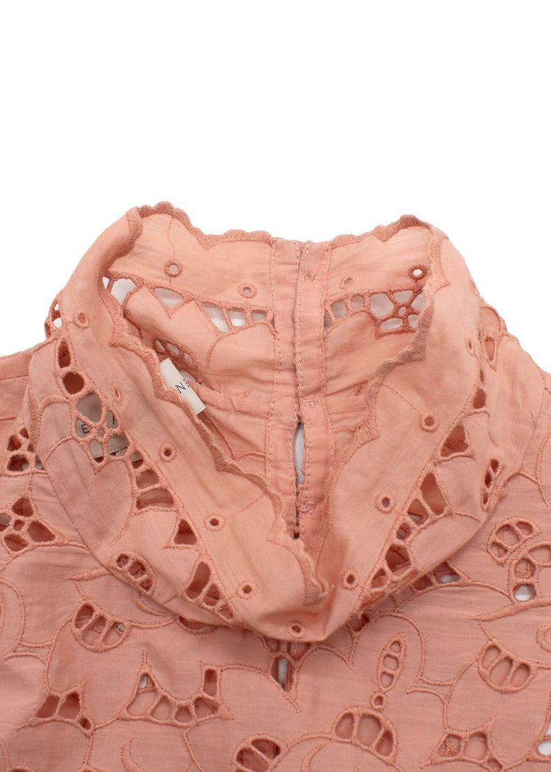Stella McCartney Salmon Pink Broidere Anglais Blouse
