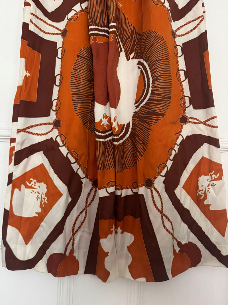 Hermes Printed Silk Palazzo Pants