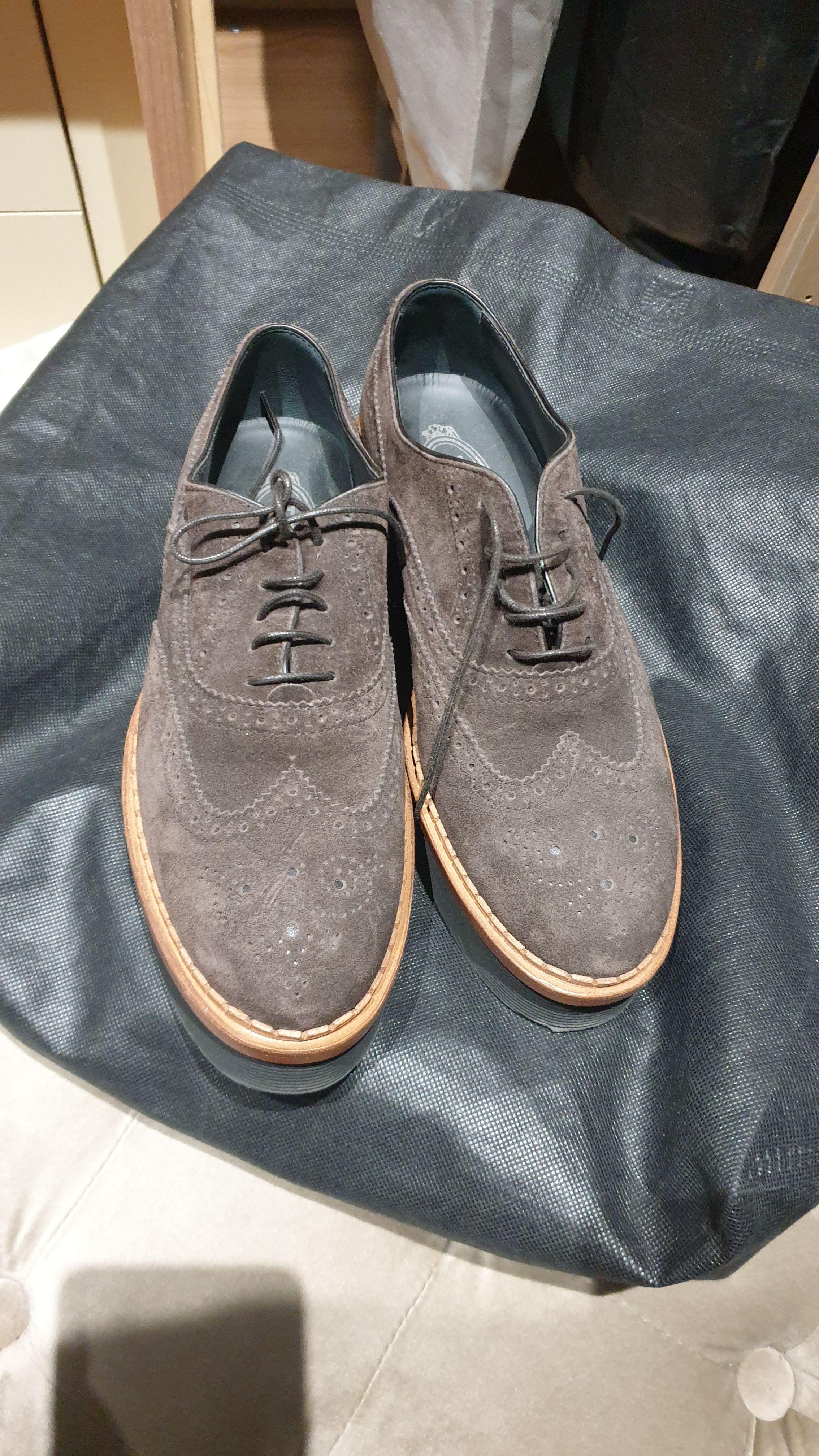 Brown Suede Platform Brogues