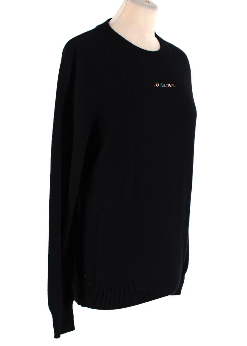 Charlotte Simone Black Cashmere-Blend 'Hey Elizabeth' Sweater