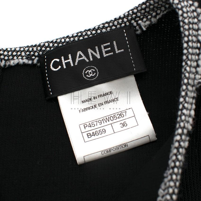 Chanel Black & SIlver Wool Blend Mini Dress