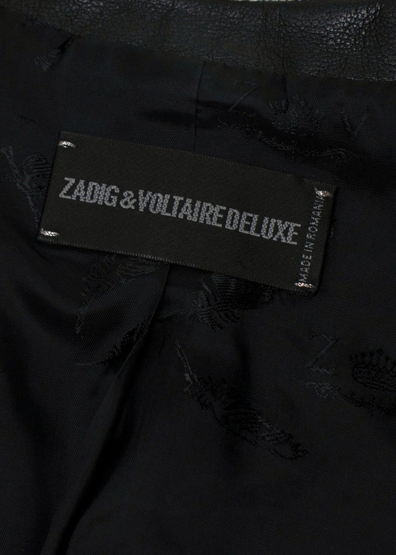 Zadig & Voltaire Deluxe Leather Trim Gold Blazer