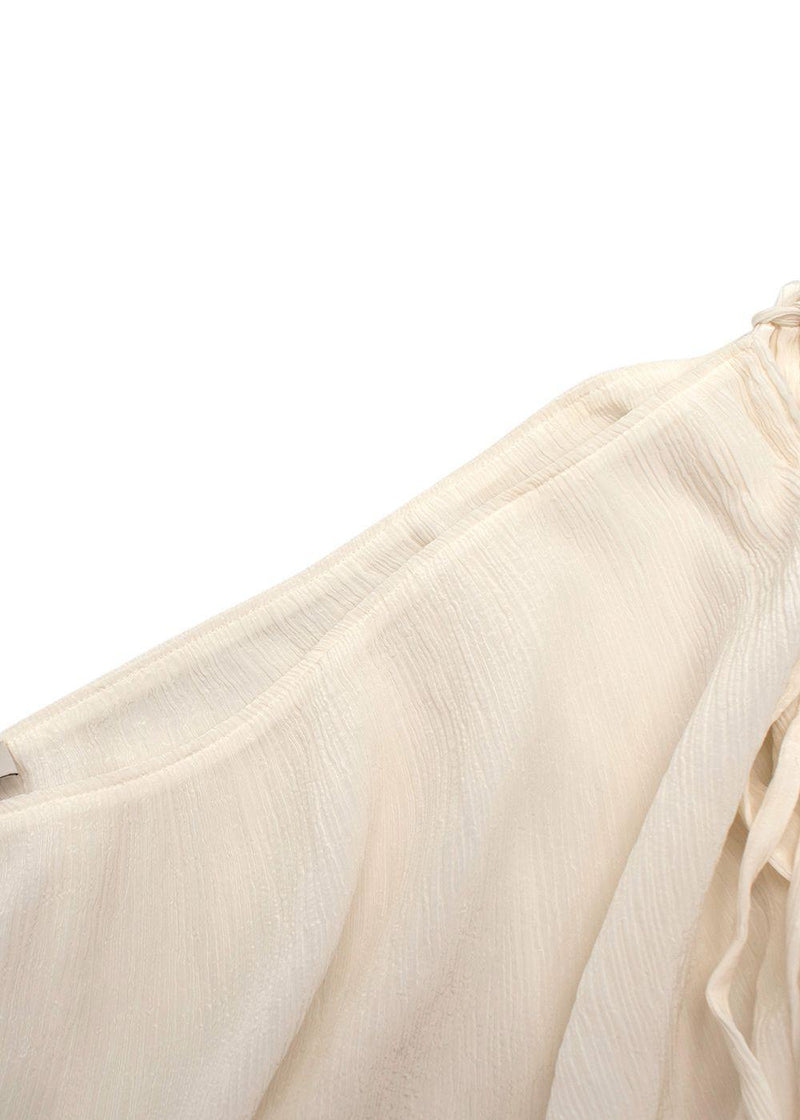 Aeron Cream Crinkle Tie One Shoulder Dress