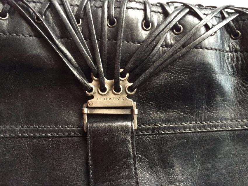 Casadei Black Leather Knee High Stilleto Lace Up Boots