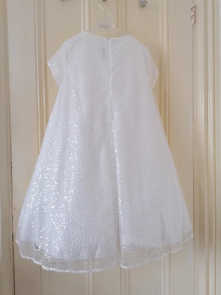 Simonetta White Sequin Embellished Girls 10Y Dress