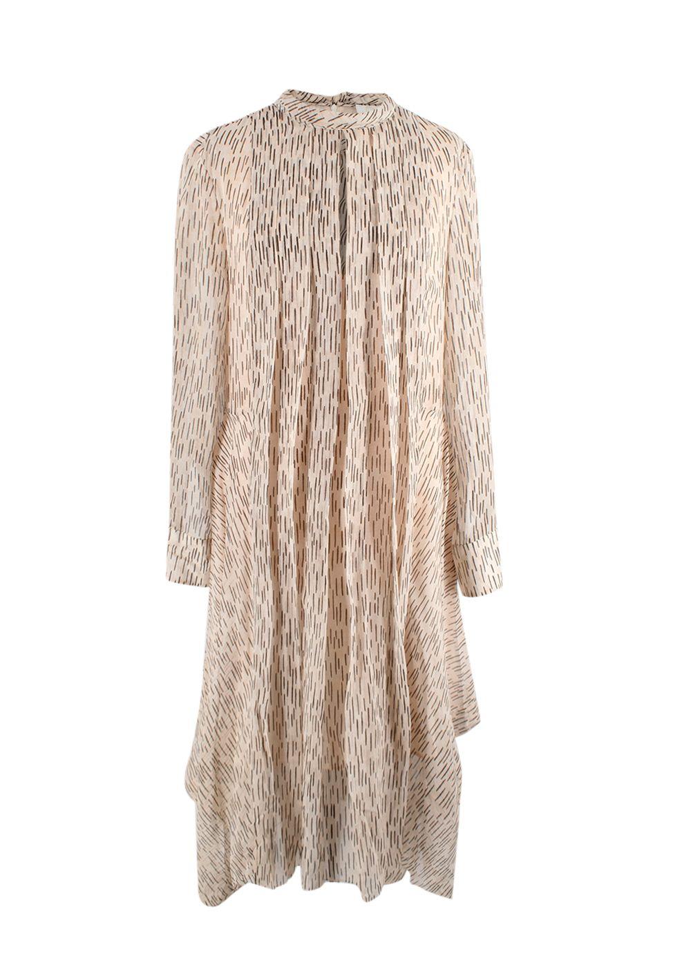 Chloe Tie-neck printed silk-georgette midi dress