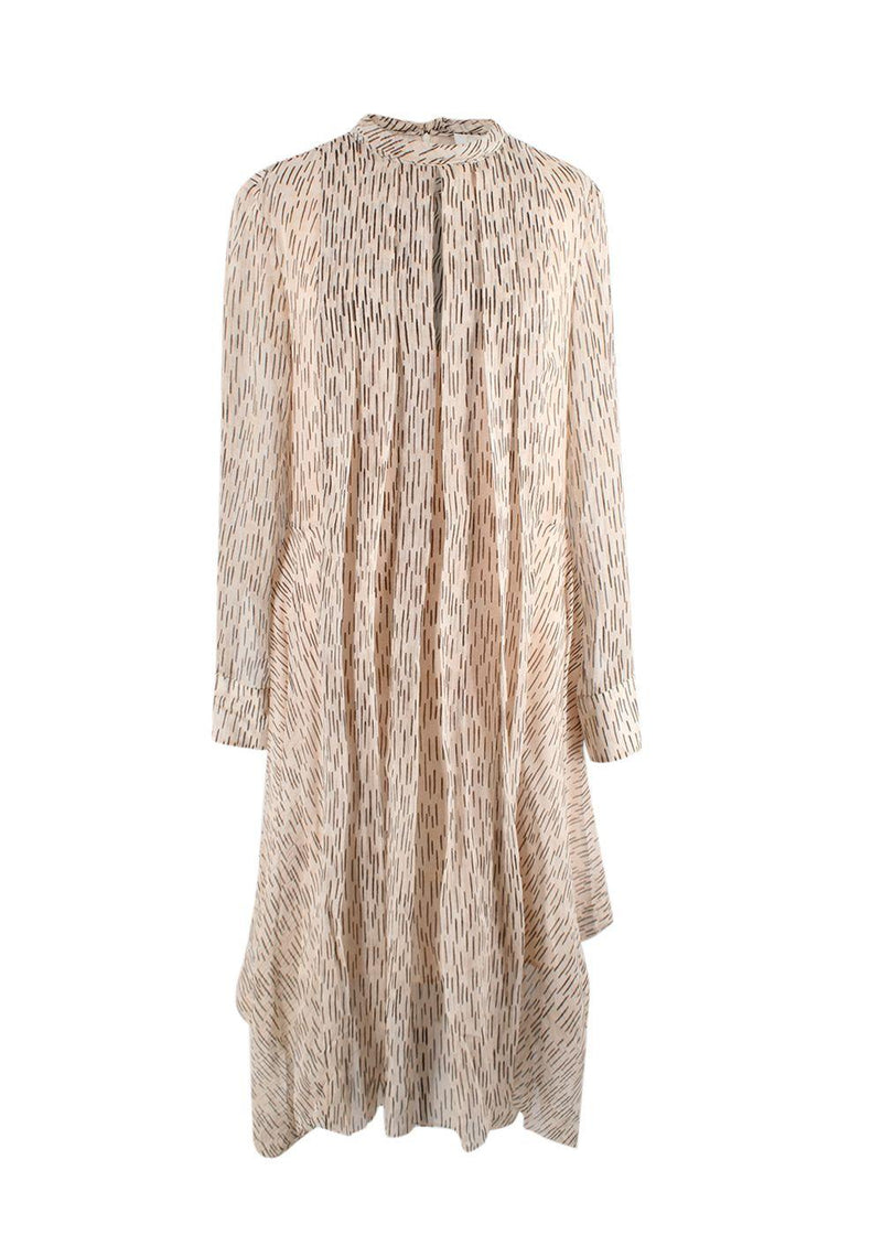 Chloe Tie-neck printed silk-georgette midi dress