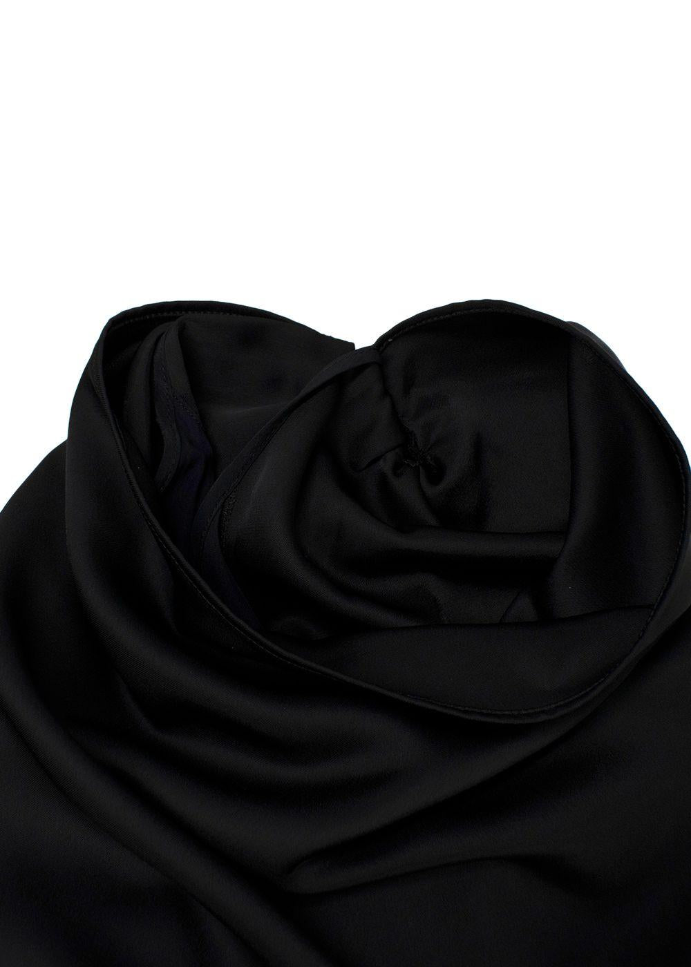 The Attico Black Chain Embellished Open-Back Satin Gown