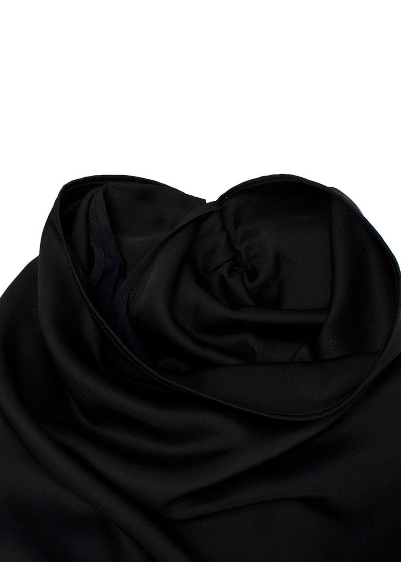 The Attico Black Chain Embellished Open-Back Satin Gown