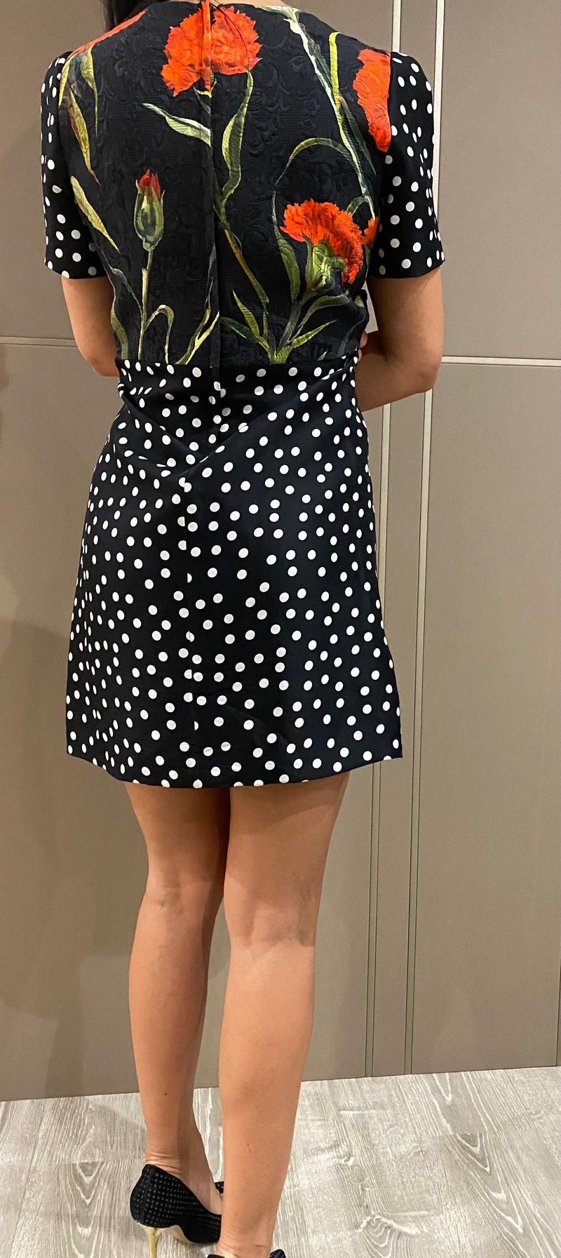 Floral & Polka Dot Print Dress