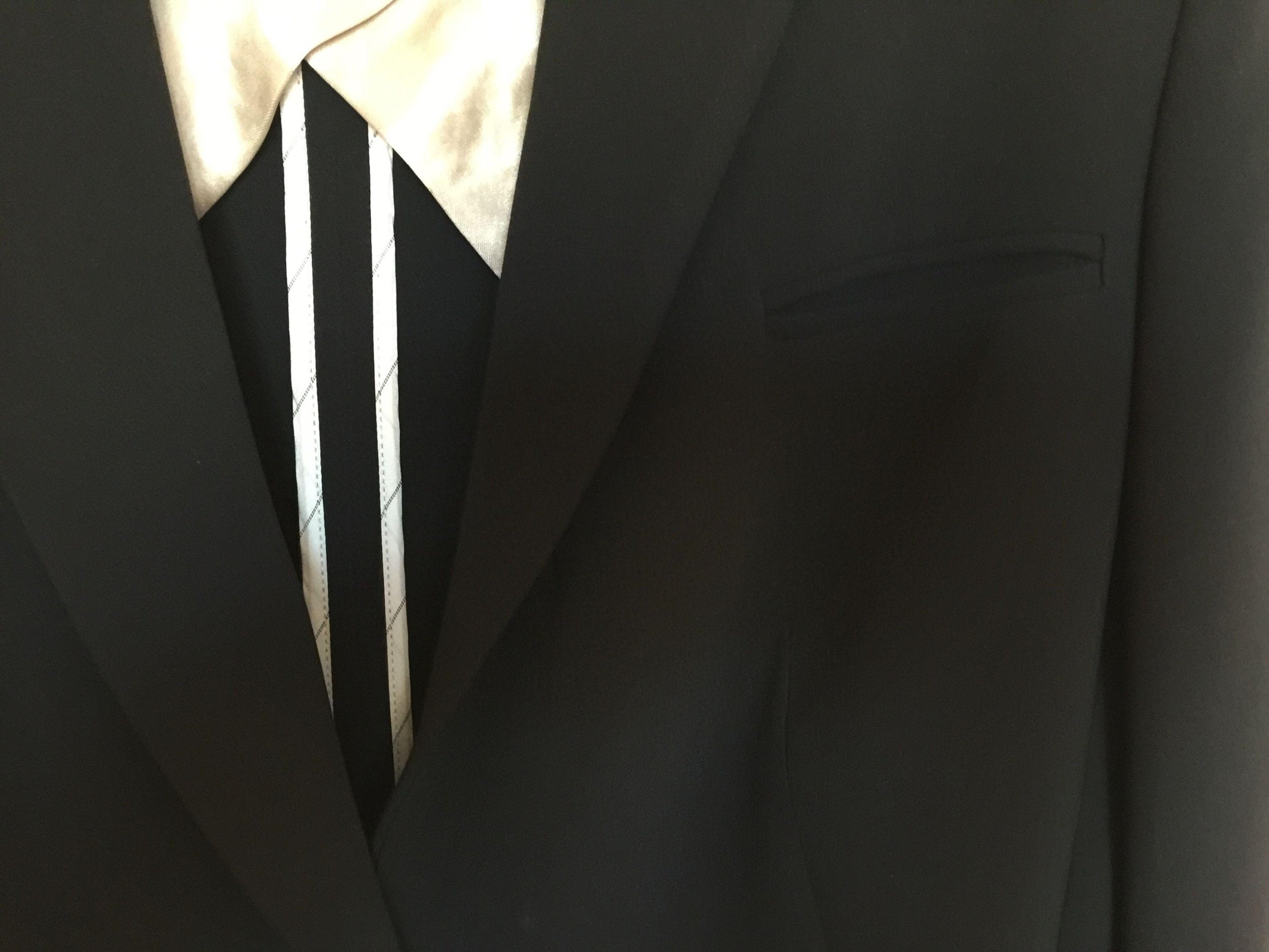 Black Crepe Single-Breasted Blazer