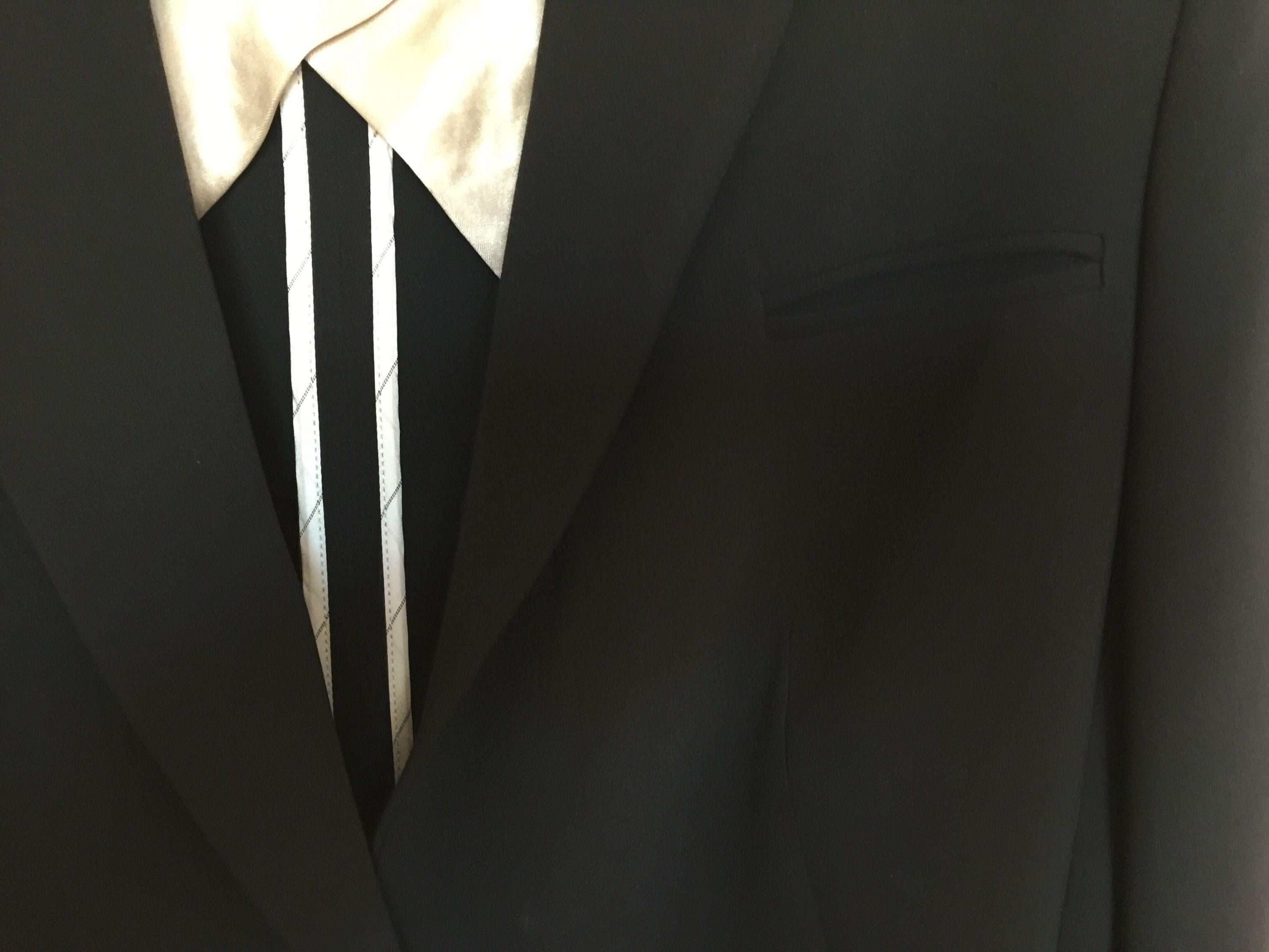Black Crepe Single-Breasted Blazer