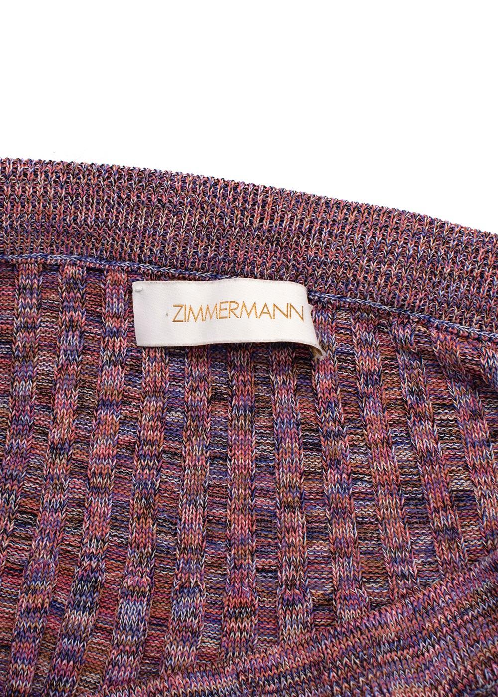 Zimmermann Multicoloured Rib Knit Midi Skirt