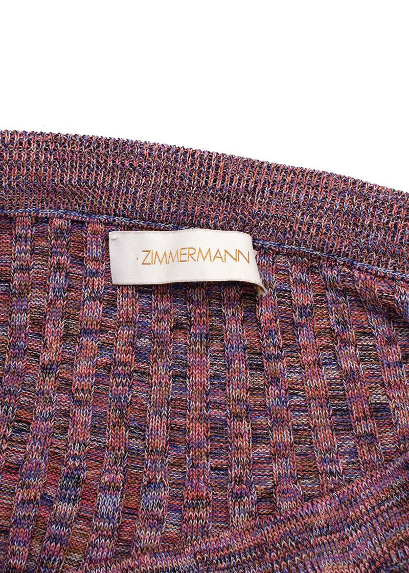 Zimmermann Multicoloured Rib Knit Midi Skirt