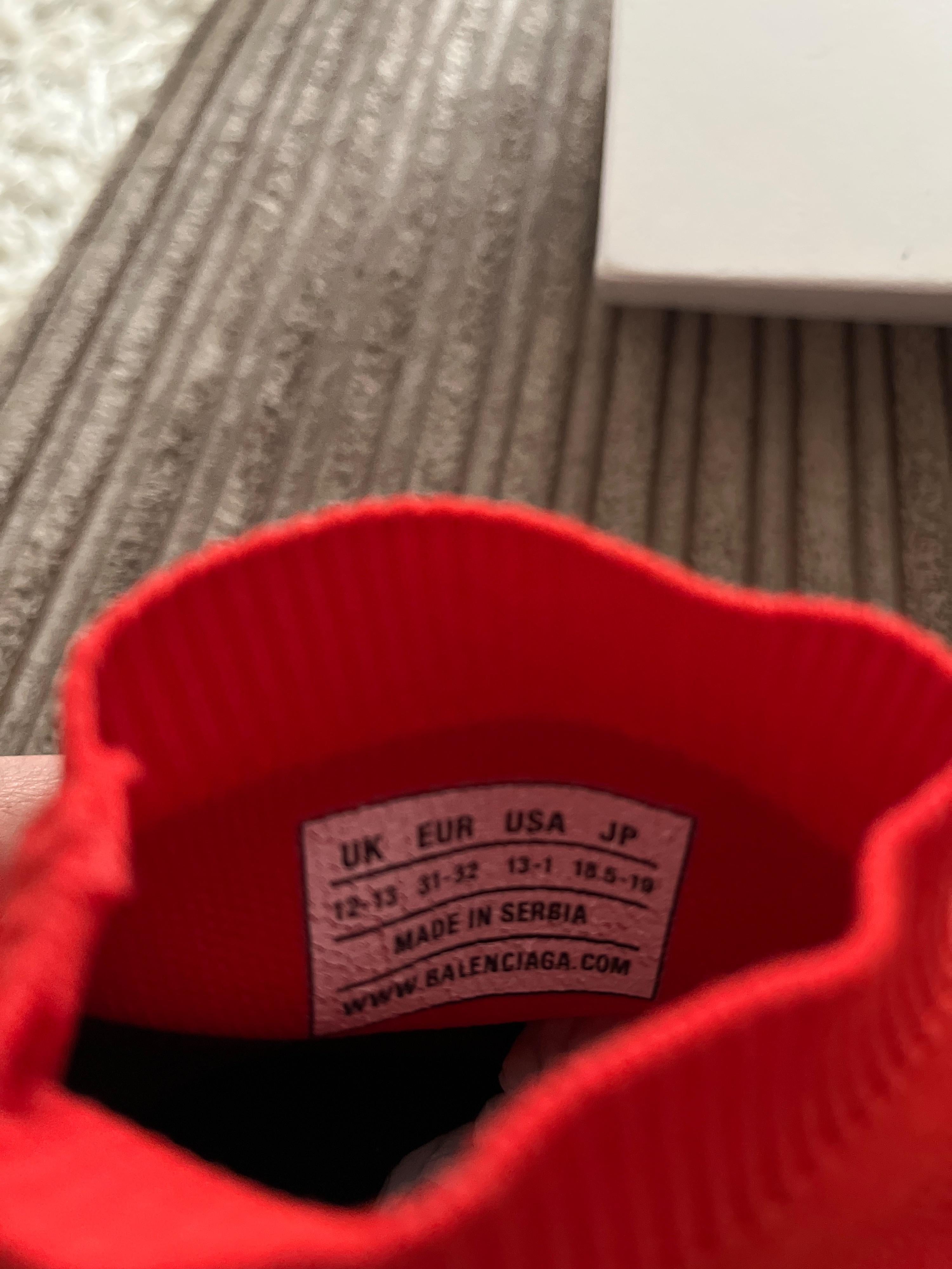 Red stretch-knit Speed sock trainers