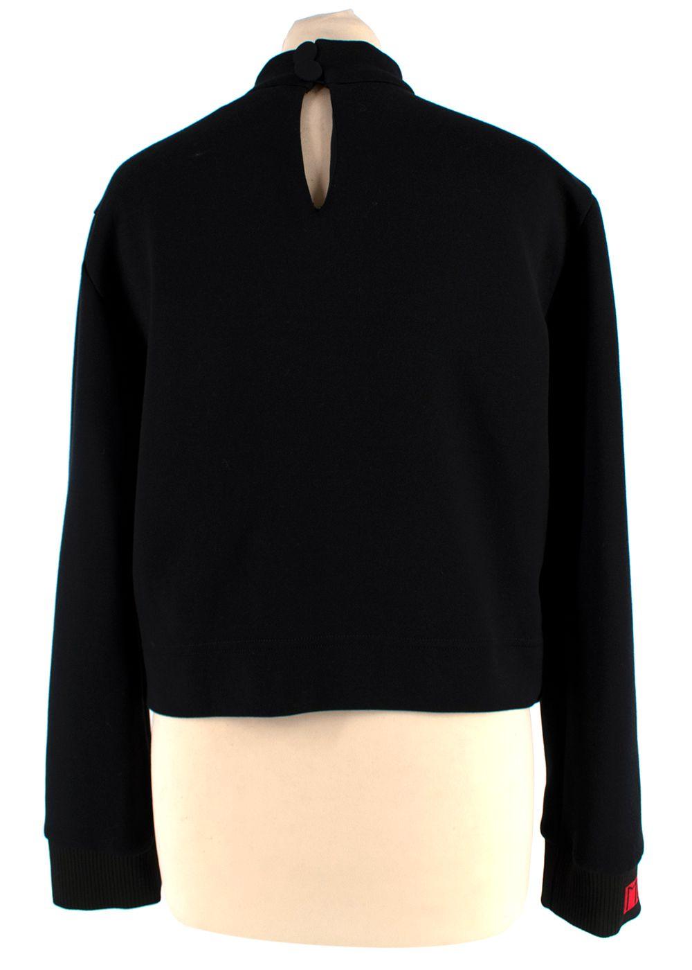 Fendi black crystal embellished cut-out top