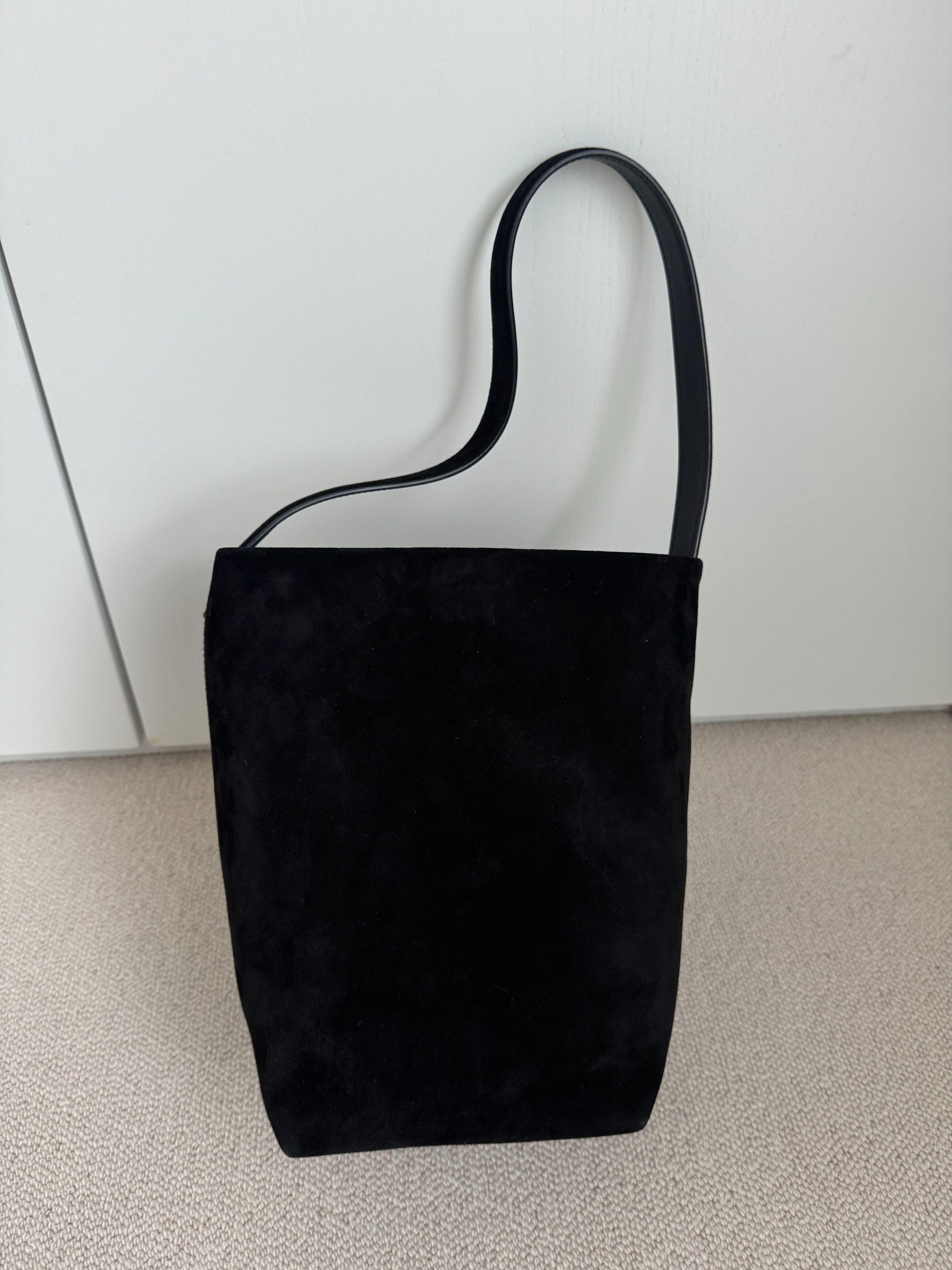 The Row Black Suede Medium N/S Park Tote