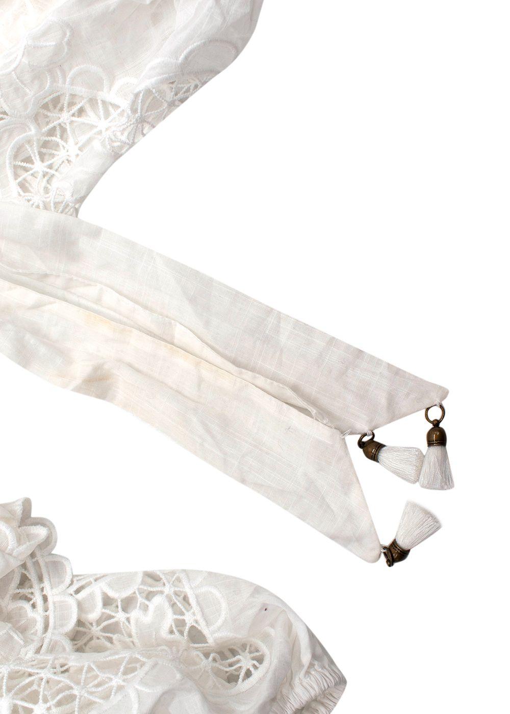 Zimmermann White Lace Lulu Poplin Crop Top