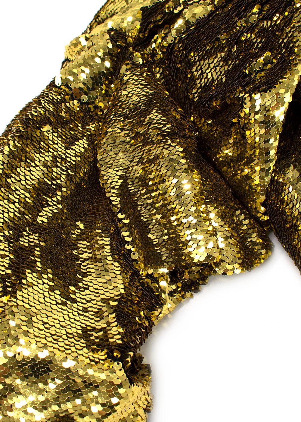 Alexandre Vauthier one shoulder sequin gold dress