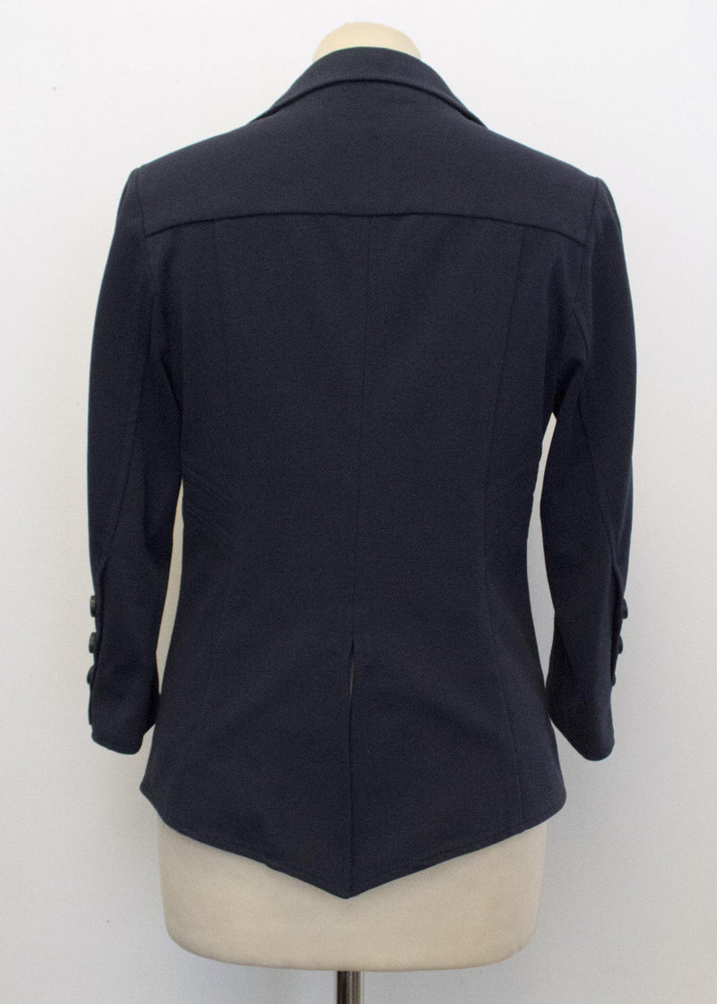 Diane Von Furstenberg Navy  Cropped Sleeve Blazer