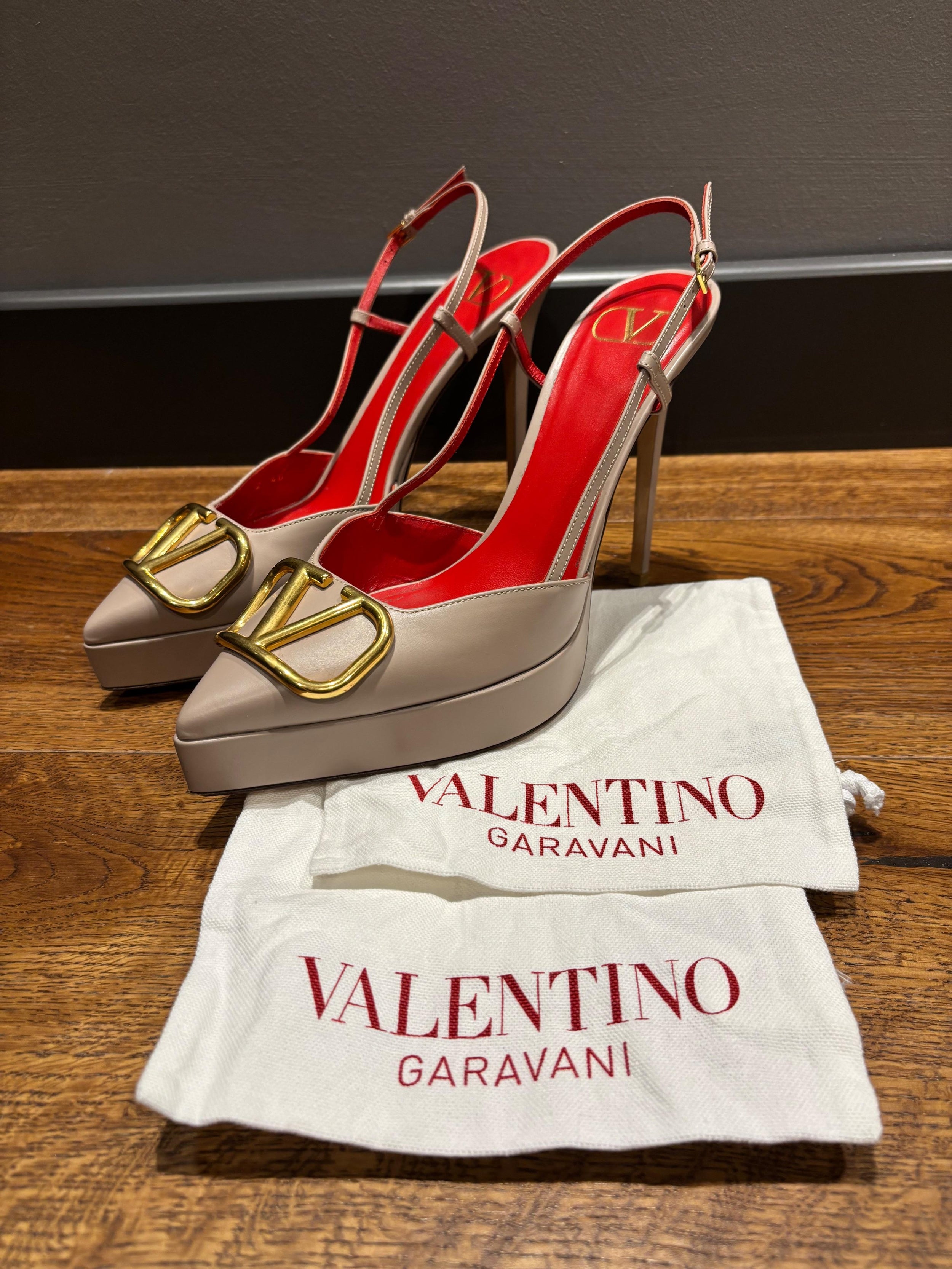 Valentino Nude Slingback Sandals