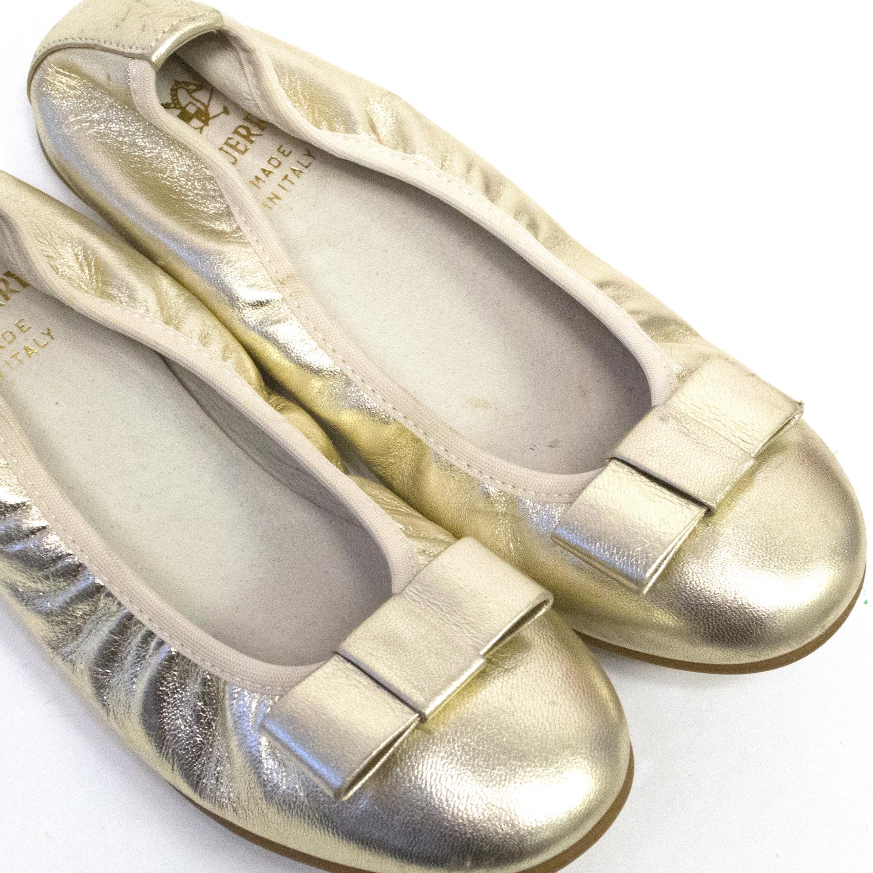 Equerry Metallic Gold Ballerina Shoes