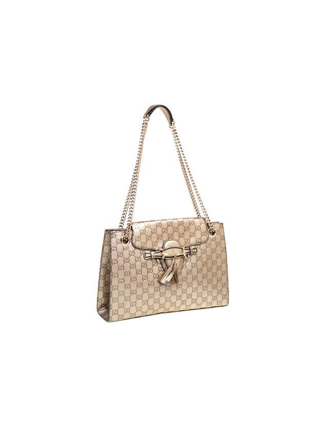 Metallic gold leather large Emily bag