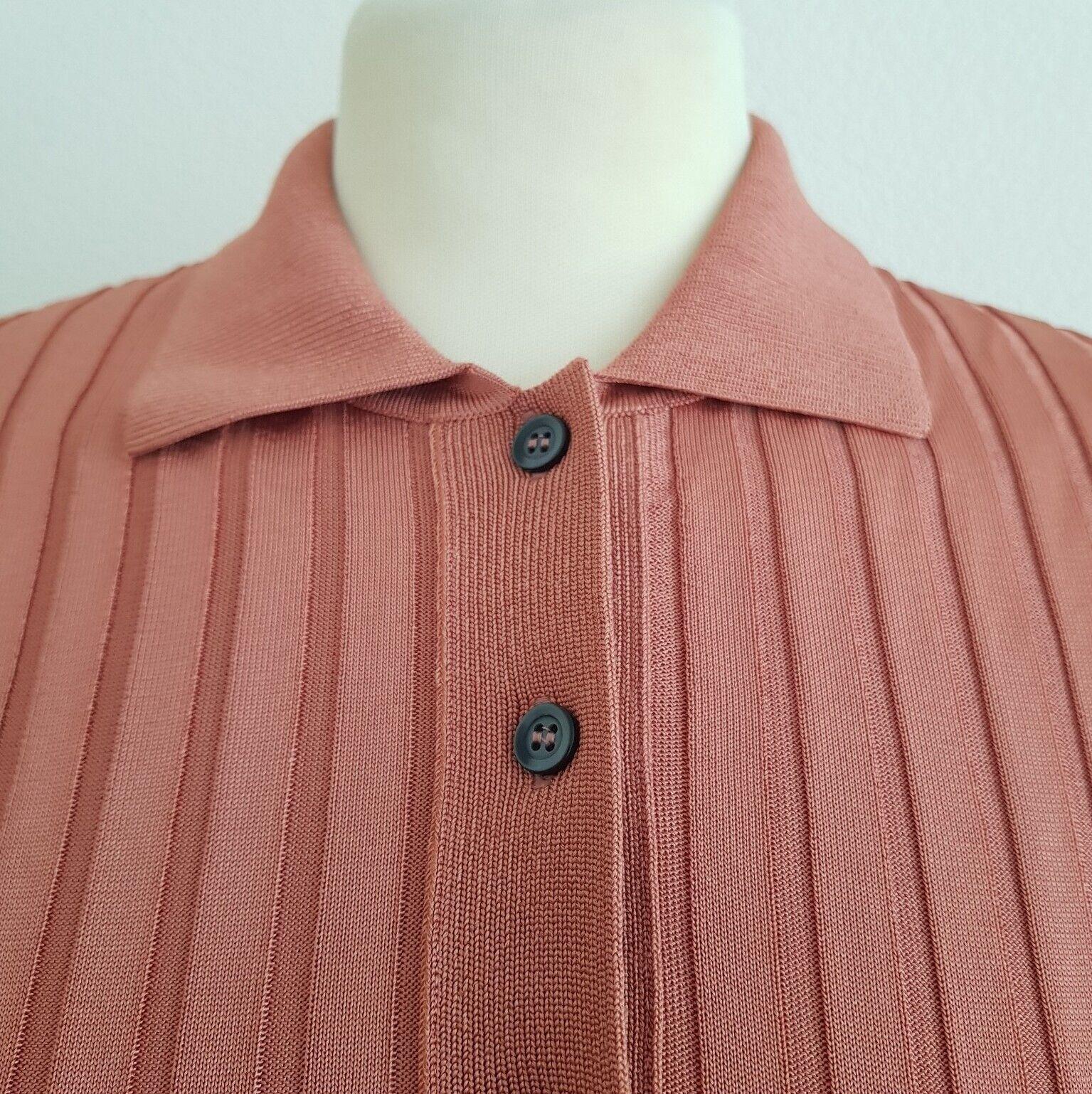 Rose Gold Ribbed Knit Jimmy Polo Shirt