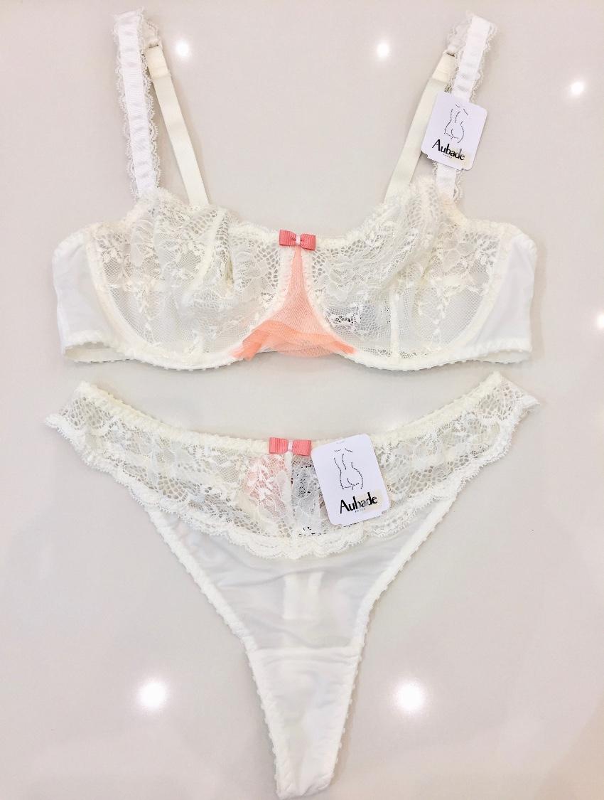 Aubade Swan Lace Underwired Bra & Tanga Set