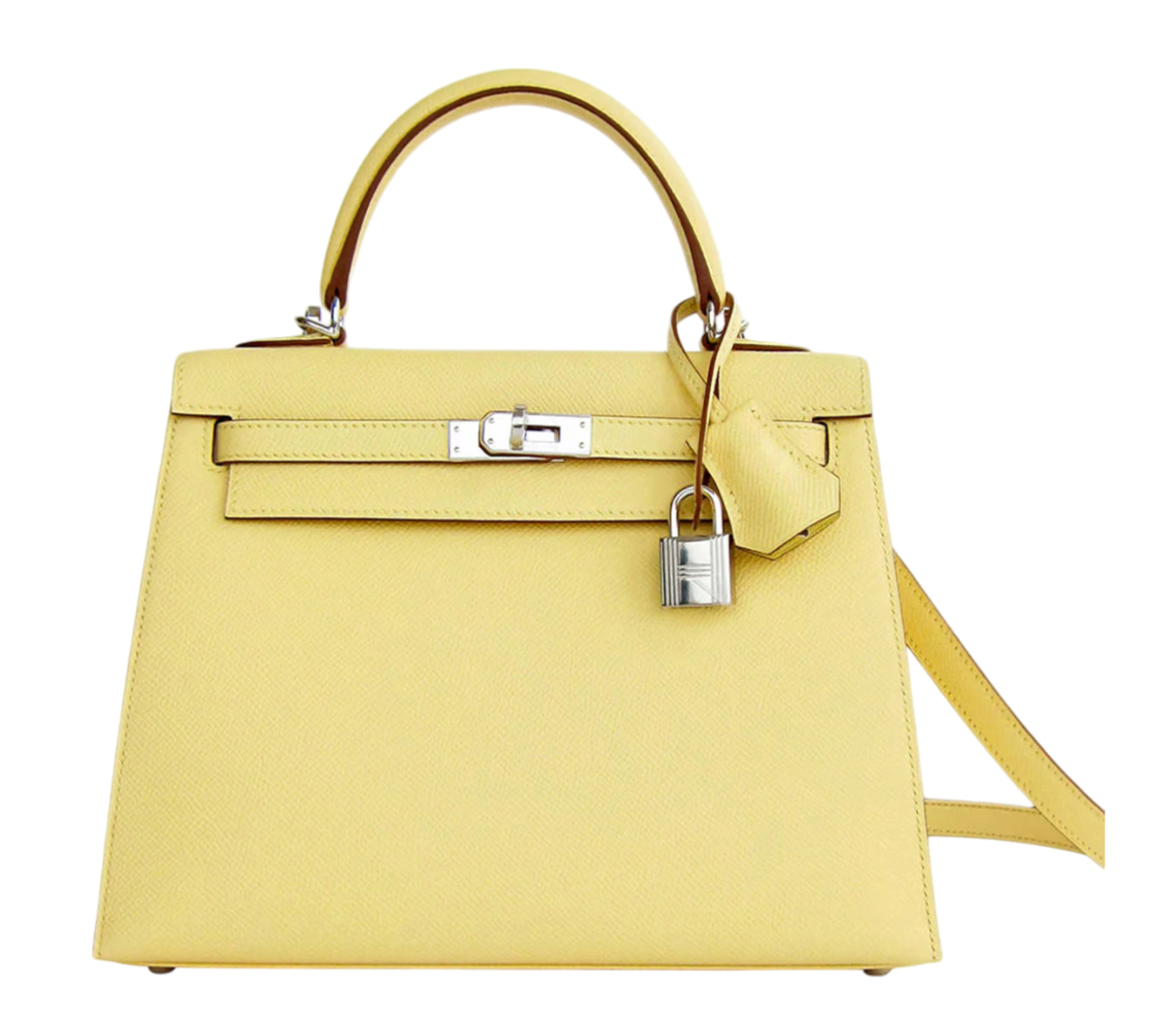 Hermès Jaune Kelly 25 cm in Epsom Leather  with Palladium Hardware