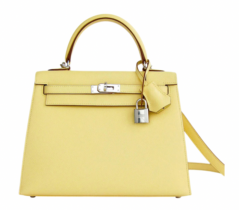 Hermès Jaune Kelly 25 cm in Epsom Leather  with Palladium Hardware
