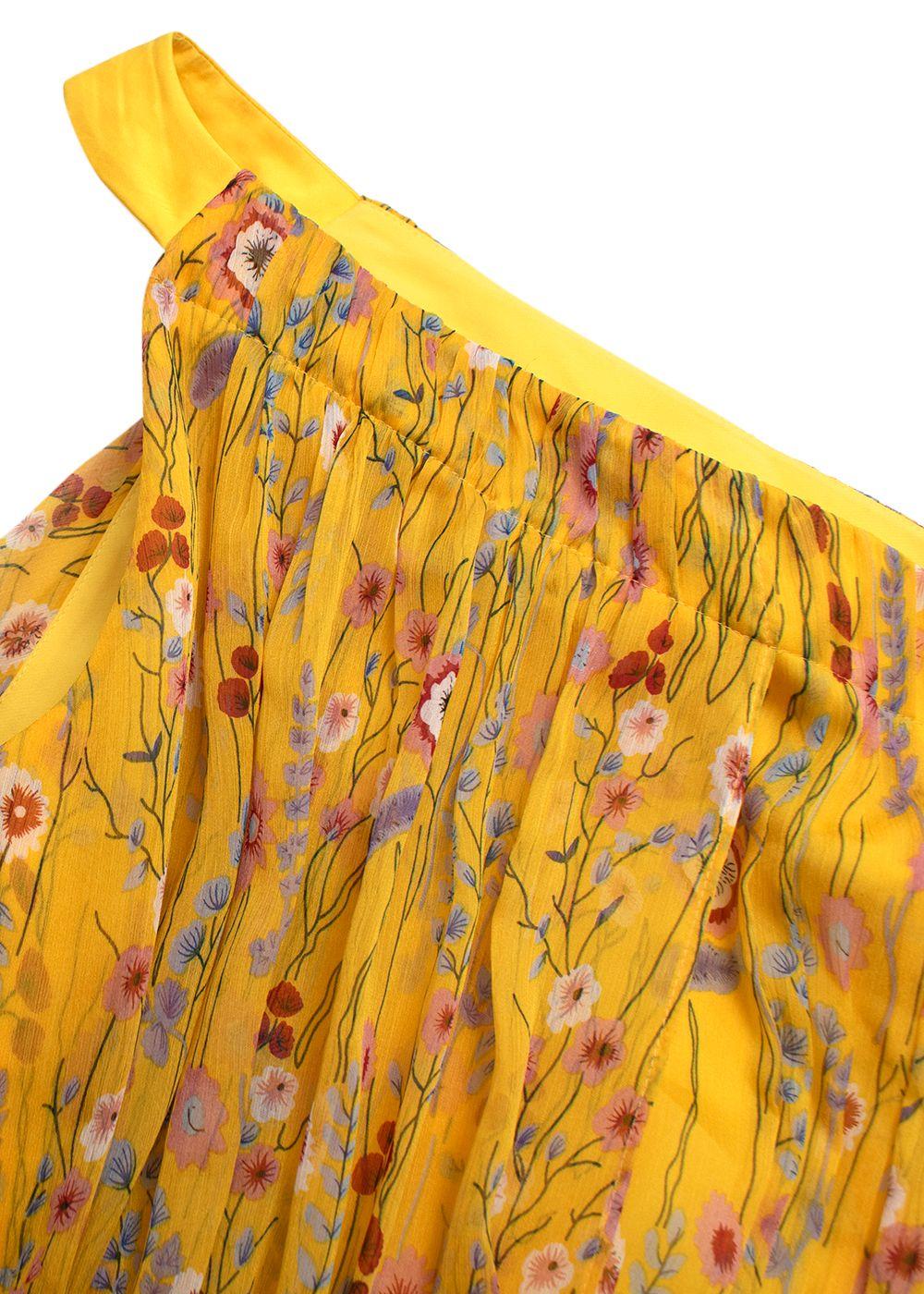 Alexis Pleated One-Shoulder Floral Dress