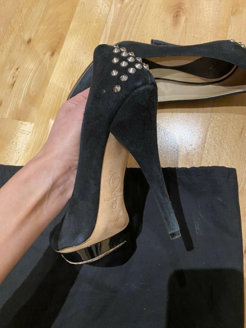 McQ Black Studded Suede Pumps