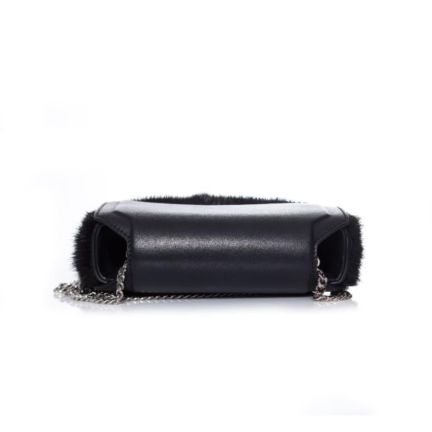 Givenchy Black Mink and leather crossbody bag