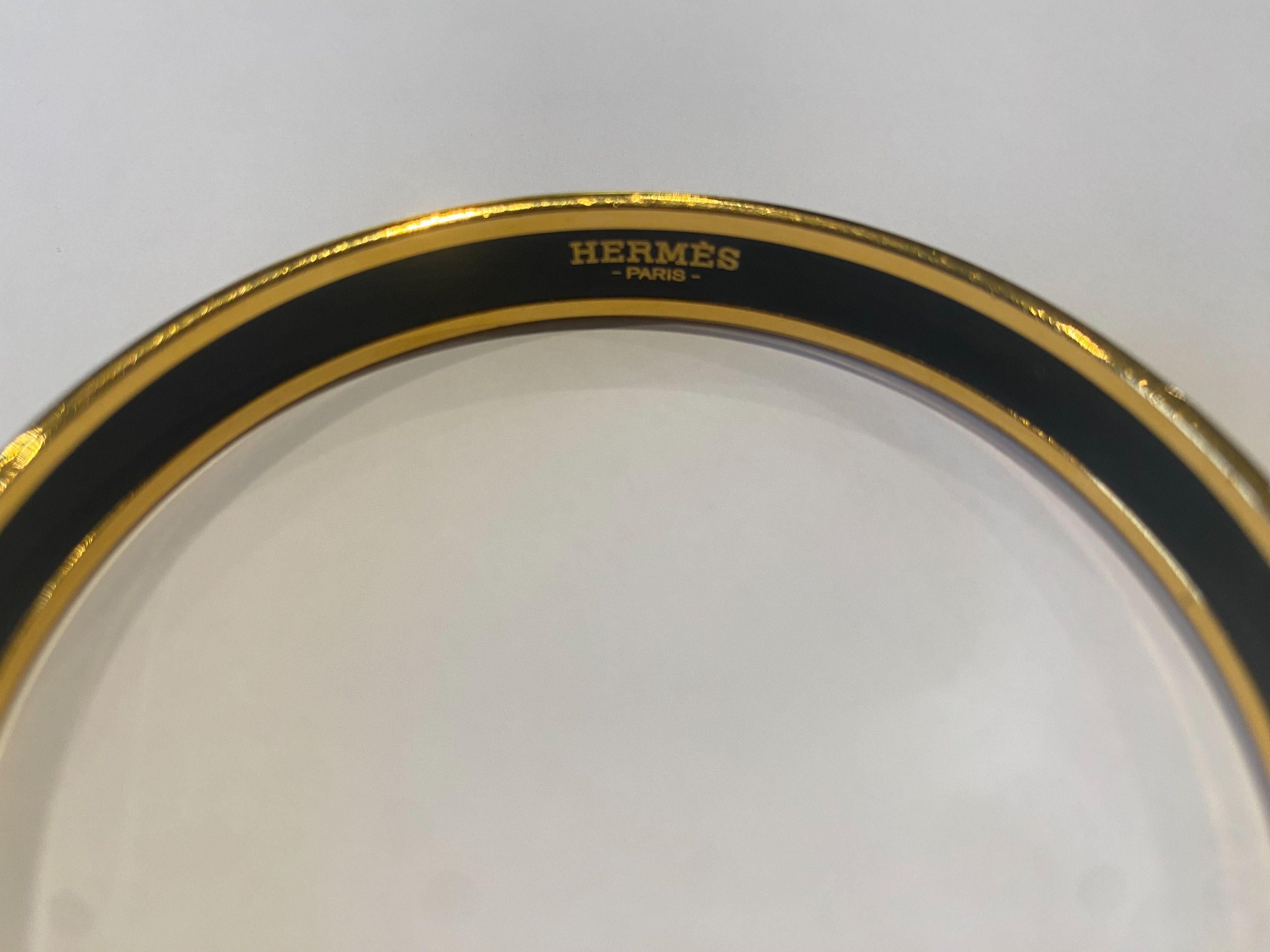 Slim Black Enamel Bangle