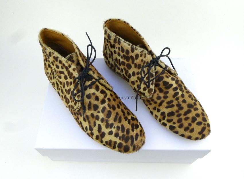 Isabel Marant Etoile leopard print lace-up boots